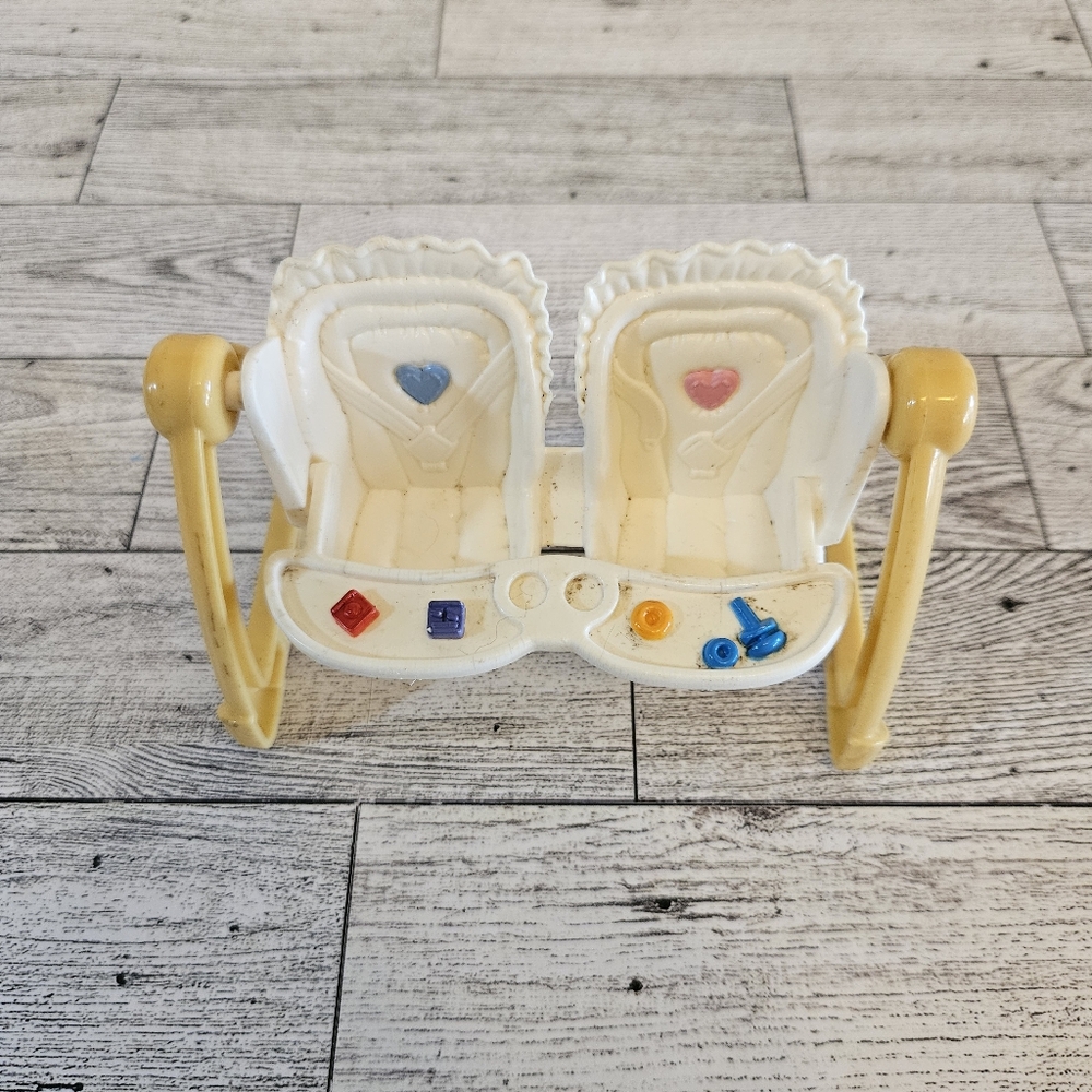 Fisher Price Loving Family Dollhouse TWIN BABY DOUBLE SWING for 2" INFANT DOLLS - Picture 2 of 5